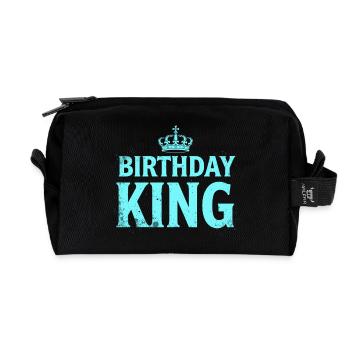 Birthday King Krone Herren Geburtstag Outfit - Recycelte Kulturtasche - Schwarz - Vorne