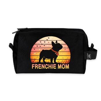 Frenchie Mom - Recycelte Kulturtasche - Schwarz - Vorne