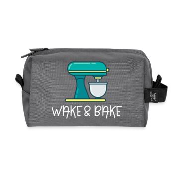Wake And Bake - Recycled Toiletry Zip Bag - anthracite - Front