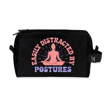 Yoga facilement distrait par des postures Yoga drôle - Trousse de toilette en tissu recyclé - noir - Devant