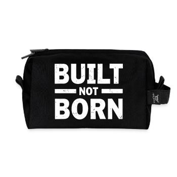 Built Not Born Fitness Motivation Success - Recycled Toiletry Zip Bag - black - Front