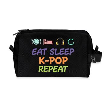 Essen, schlafen, K-Pop wiederholen, koreanisches Popmusikleben - Recycelte Kulturtasche - Schwarz - Vorne