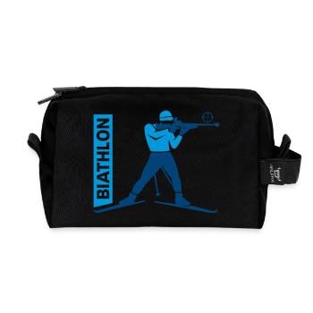Biathlon Passion Liebhaber Geschenk - Recycelte Kulturtasche - Schwarz - Vorne