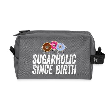 Sugarholic Donuts Since Birth - Recycled Toiletry Zip Bag - anthracite - Front