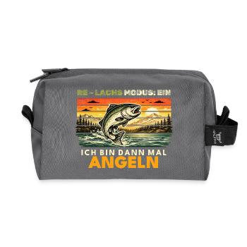 Pêche Cadeau Homme Pêcheur Papa Mode Salmon - Trousse de toilette en tissu recyclé - anthracite - Devant