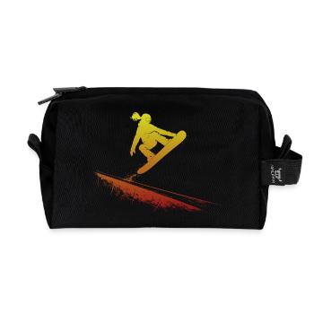 Snowboarderin Slopestyle Action Freestyle Sprung - Recycelte Kulturtasche - Schwarz - Vorne
