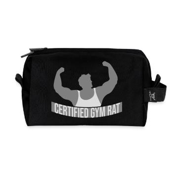Certified Gym Rat Funny Fitness Training Saying - Recycled Toiletry Zip Bag - black - Front