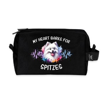 Spitz Herzlinie - Recycelte Kulturtasche - Schwarz - Vorne