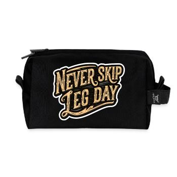 Gym Insider Bodybuilding Leg Day Joke Fitness - Recycled Toiletry Zip Bag - black - Front