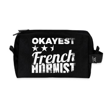 Average French horn player - Recycled Toiletry Zip Bag - black - Front