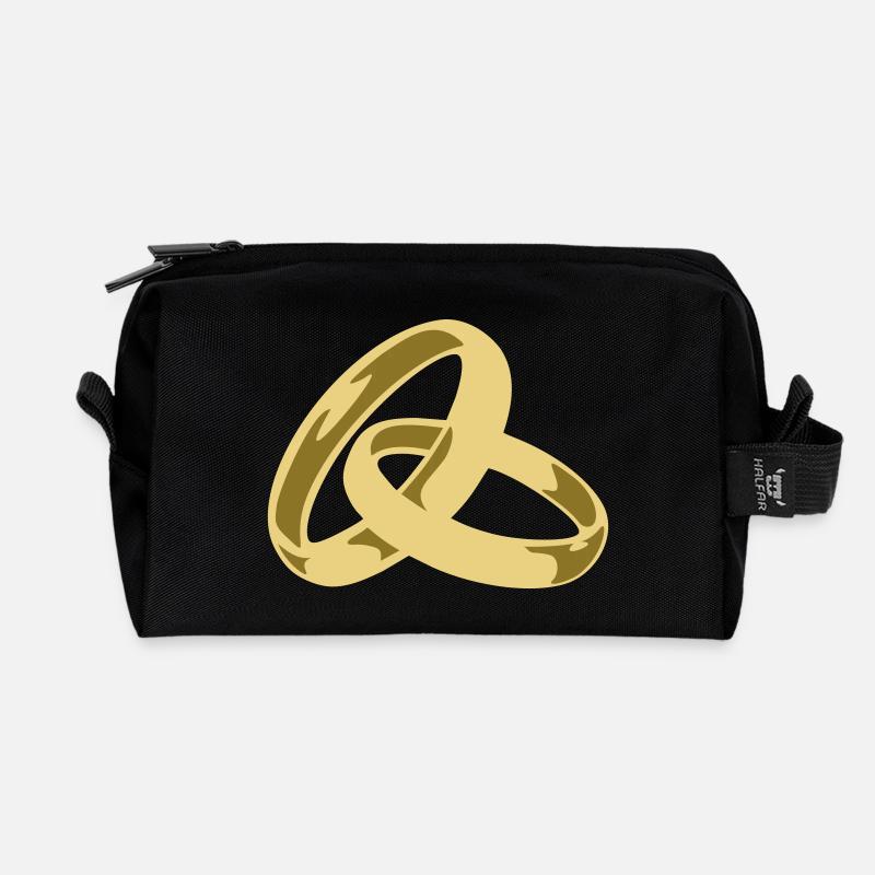 Wedding rings - Recycled Toiletry Zip Bag - black
