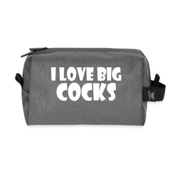 I love big cocks - Recycled Toiletry Zip Bag - anthracite - Front