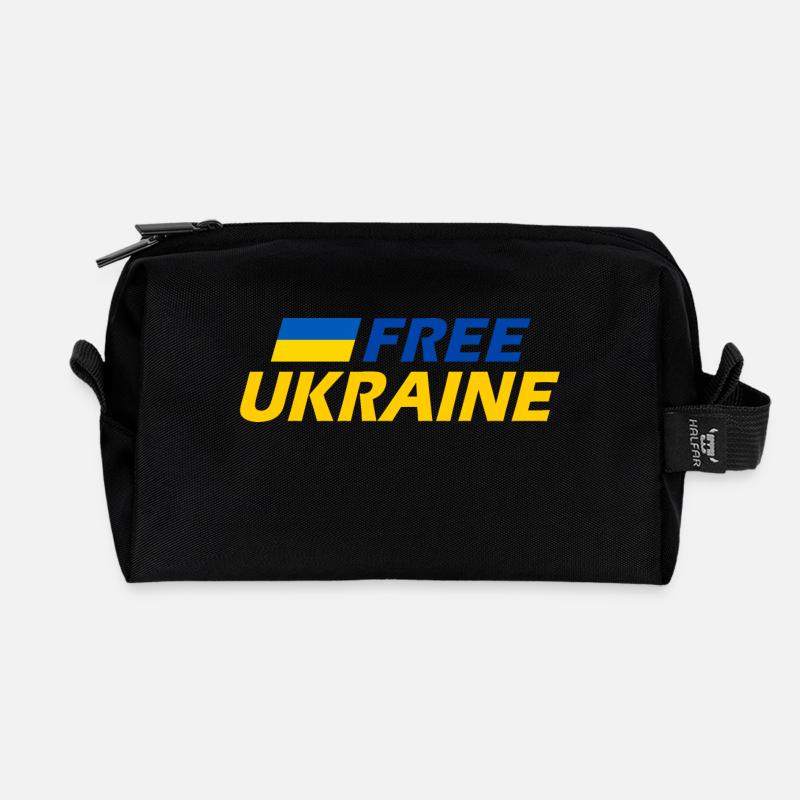 Free ukraine - Recycelte Kulturtasche - Schwarz
