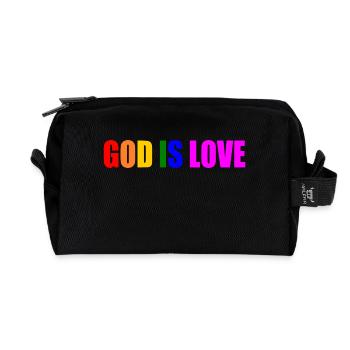 God is love - Trousse de toilette en tissu recyclé - noir - Devant