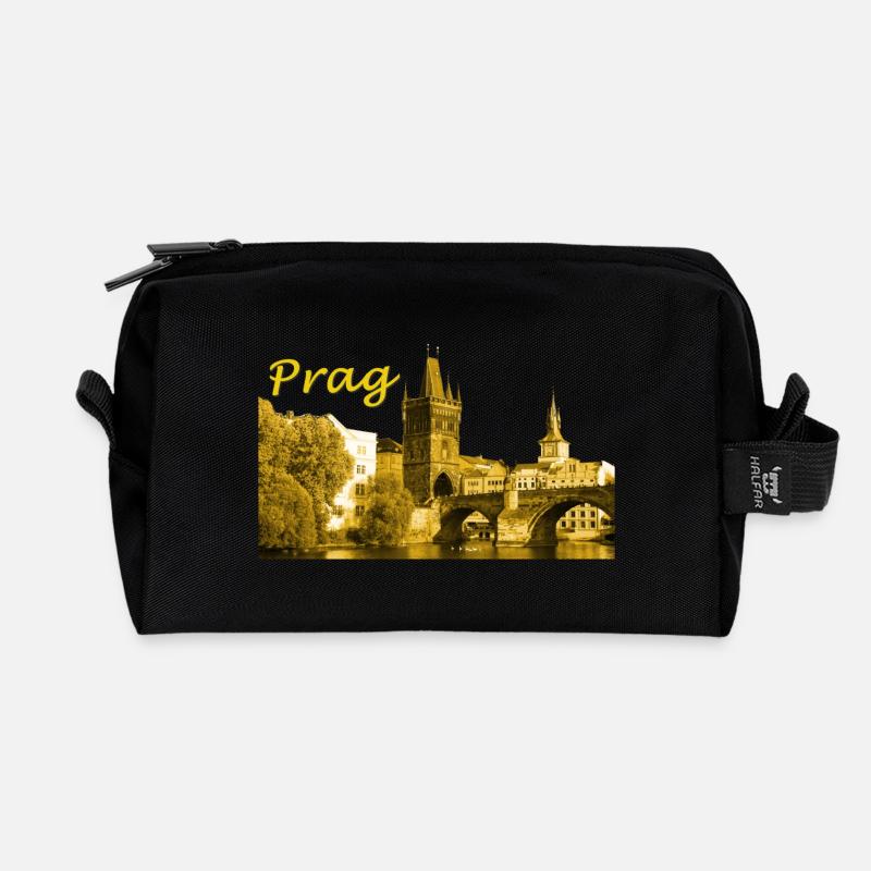 Prag die Goldene Stadt - Recycelte Kulturtasche - Schwarz