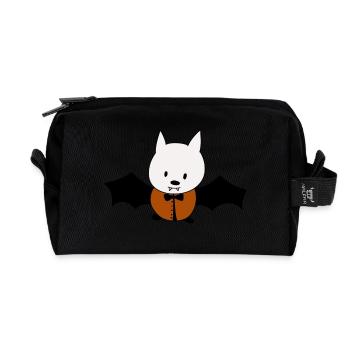 Mr. Bat – The Gentle-Vampire - Recycled Toiletry Zip Bag - black - Front