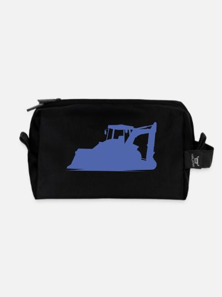 Baggerfahrer und Baugeräteführer Silhouette – - Recycelte Kulturtasche - Schwarz