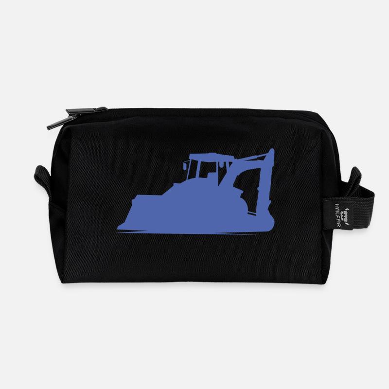 Baggerfahrer und Baugeräteführer Silhouette – - Recycelte Kulturtasche - Schwarz