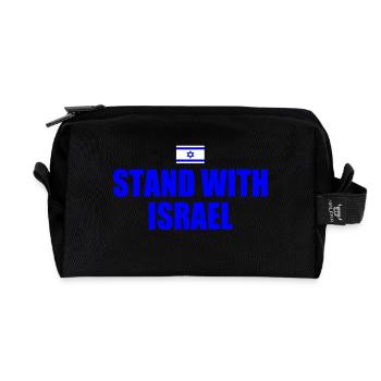 Stand with israel - Trousse de toilette en tissu recyclé - noir - Devant