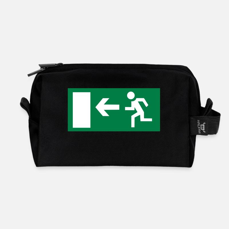 emergency exit - Recycled Toiletry Zip Bag - black