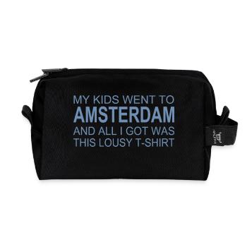 Amsterdam Souvenir Saying – Humoristique - Trousse de toilette en tissu recyclé - noir - Devant