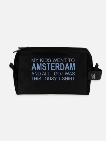 Amsterdam Souvenir Saying – Humoristique - Trousse de toilette en tissu recyclé - noir