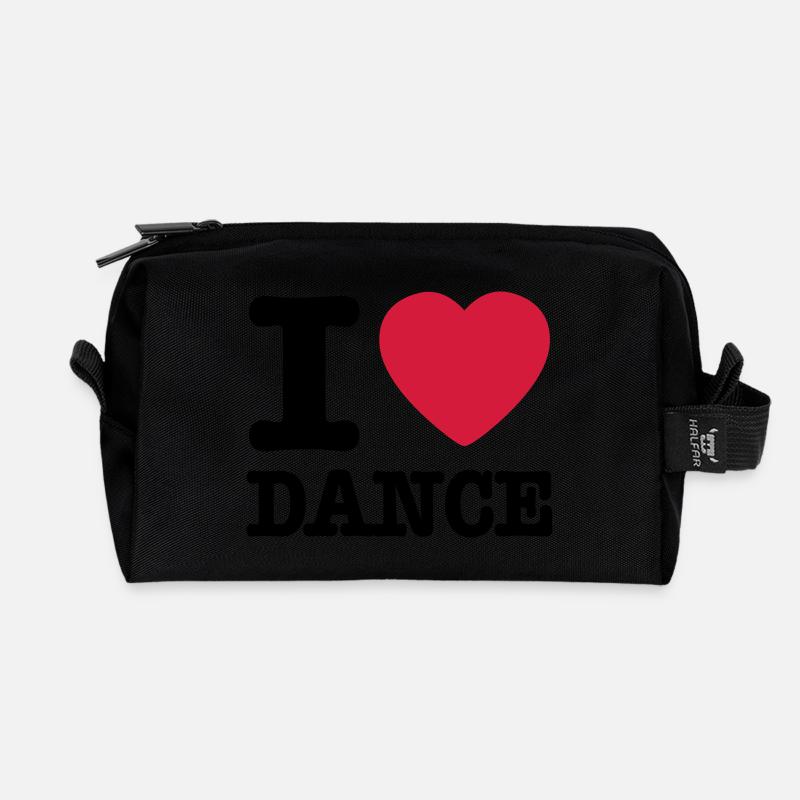 I love dance / I heart dance - Recycelte Kulturtasche - Schwarz