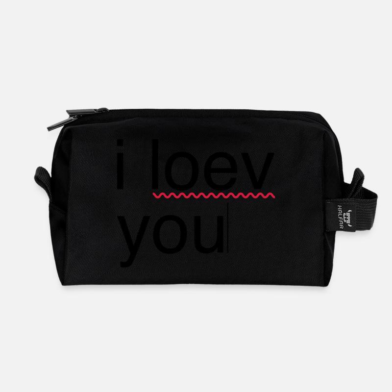 i love you error - Recycled Toiletry Zip Bag - black