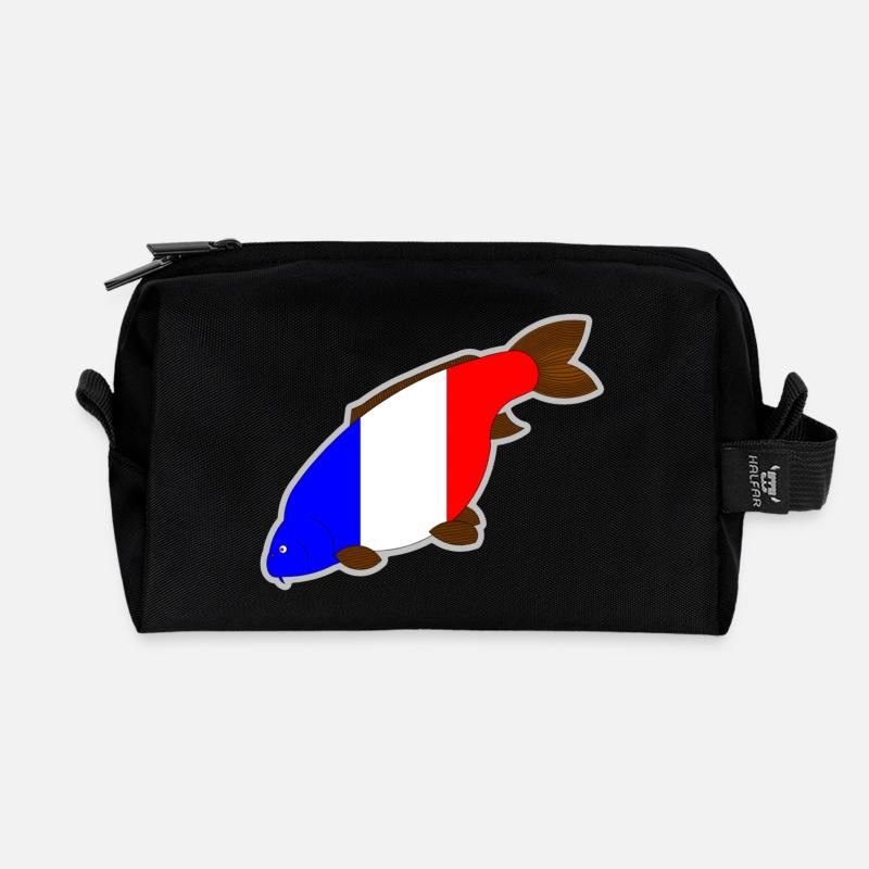 france carp - Recycled Toiletry Zip Bag - black