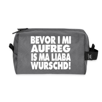 Bevor i mi aufreg... - Recycelte Kulturtasche - Anthrazit - Vorne