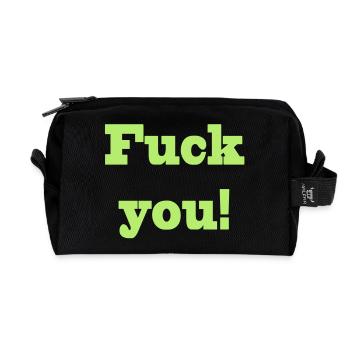 fuck you - Recycelte Kulturtasche - Schwarz - Vorne