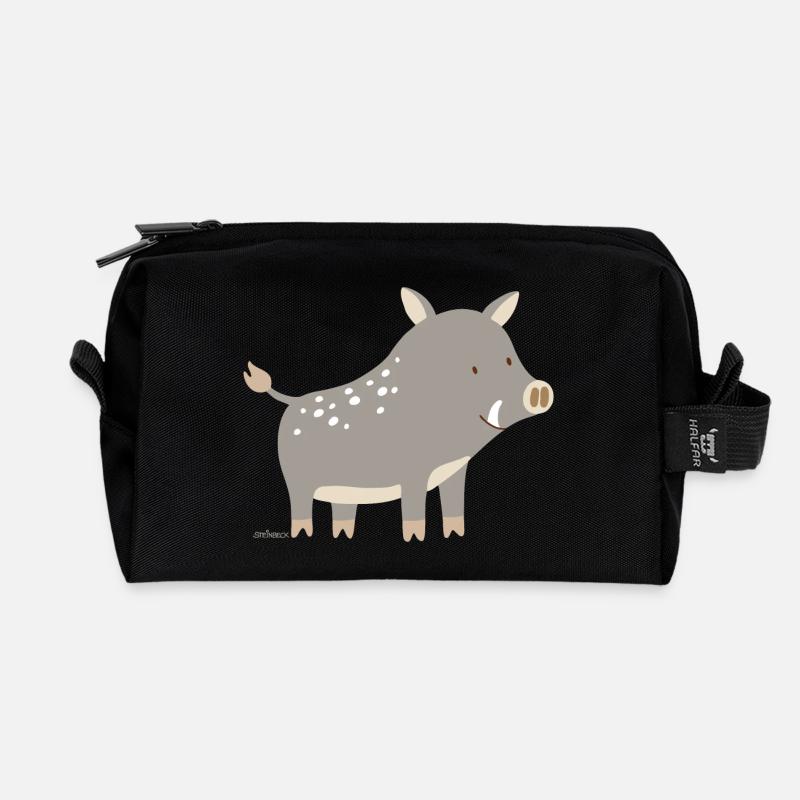 Wildschwein - Recycelte Kulturtasche - Schwarz