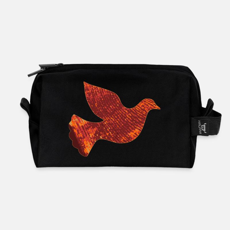 Rote Taube - Recycelte Kulturtasche - Schwarz