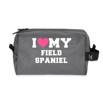 I love my I love my Field Spaniel - Trousse de toilette en tissu recyclé - anthracite - Devant