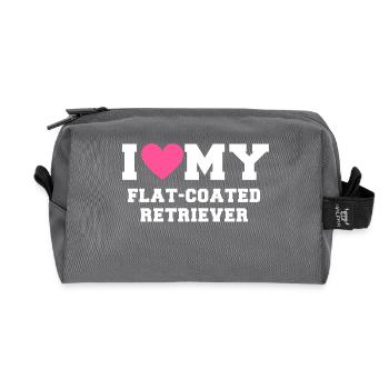 I love my Flat Coated Retriever - Trousse de toilette en tissu recyclé - anthracite - Devant