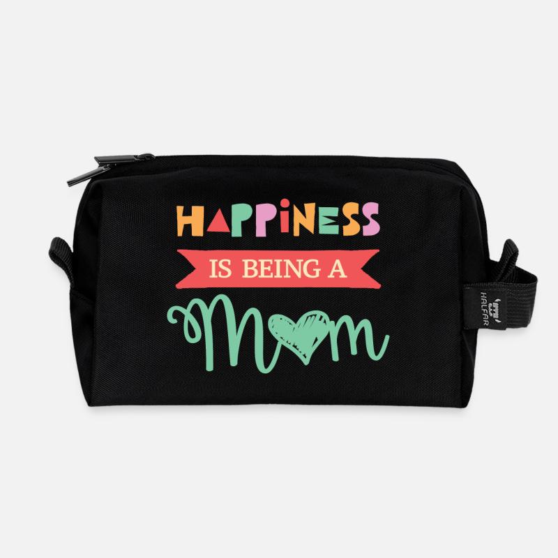 Luck is to be a mom. - Recycled Toiletry Zip Bag - black