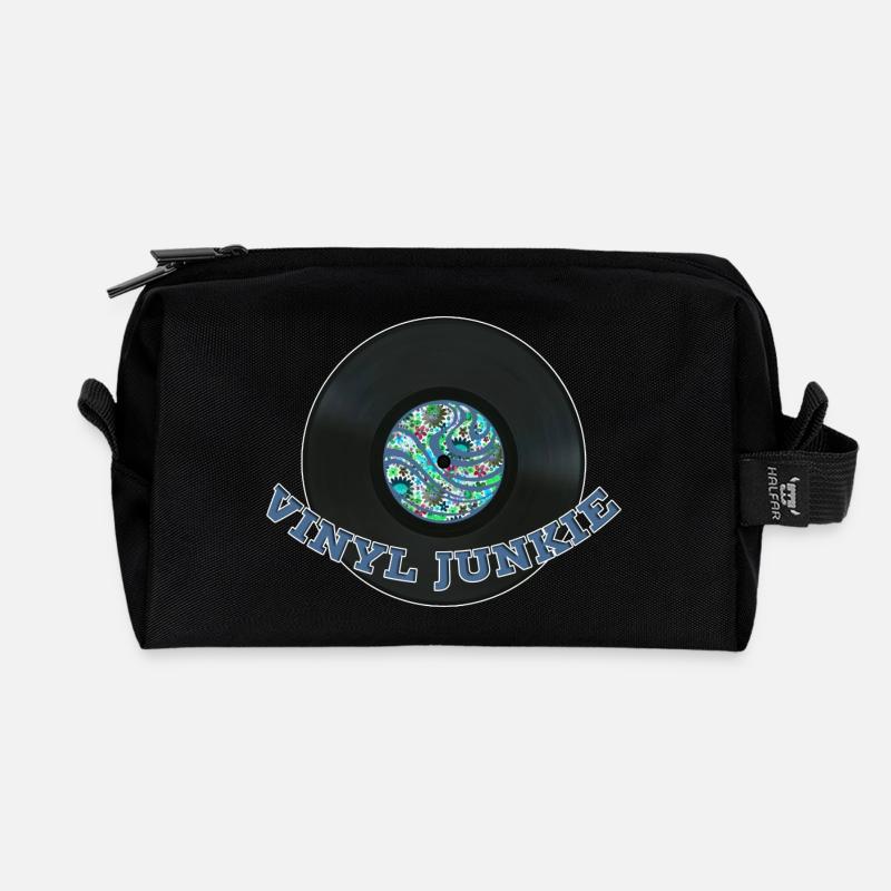Drogué de vinyle - Trousse de toilette en tissu recyclé - noir