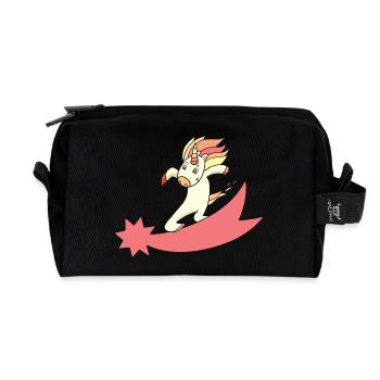 Licorne, étoile filante, surf - Trousse de toilette en tissu recyclé - noir - Devant