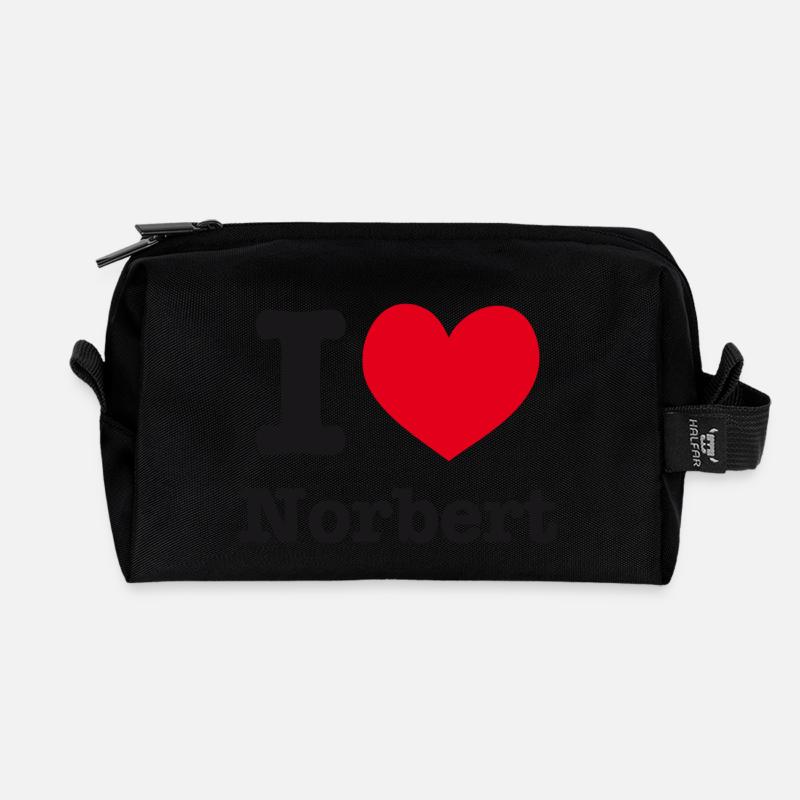 i love norbert - Recycled Toiletry Zip Bag - black