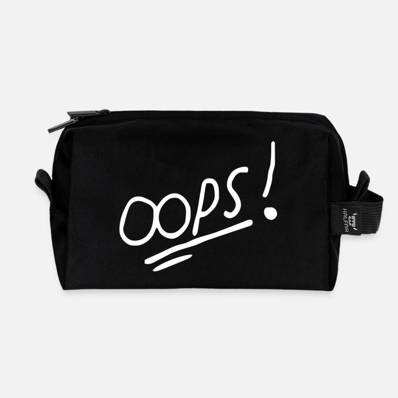 Vibrant Oops Conception de texte manuscrit - Trousse de toilette en tissu recyclé - noir
