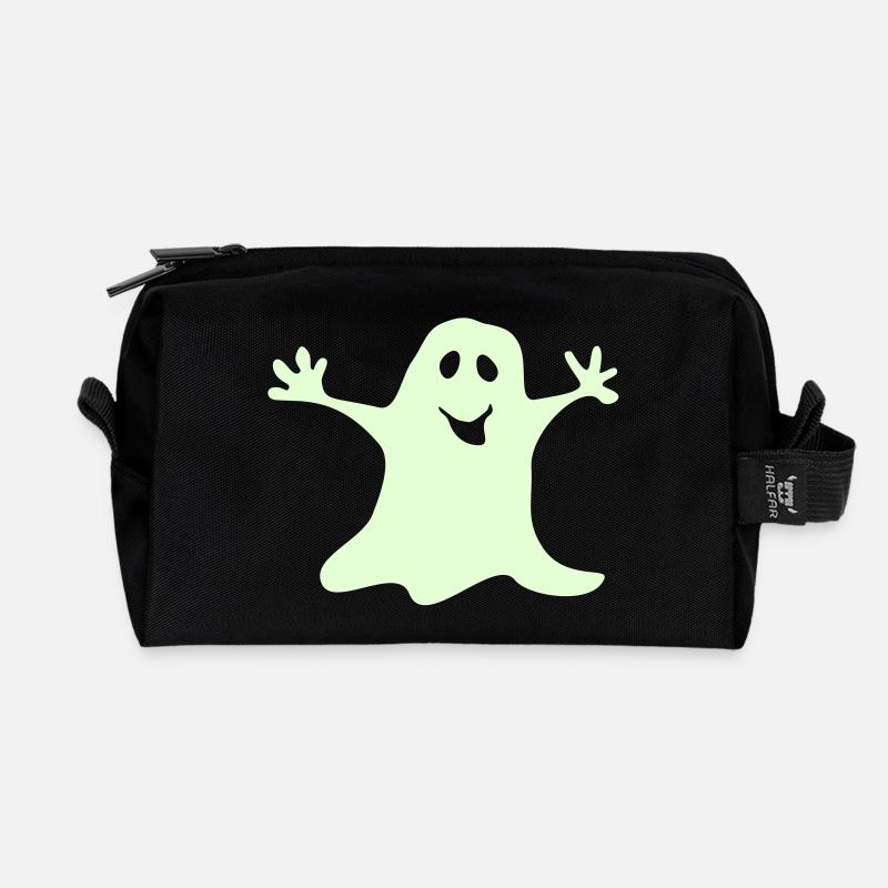 Gespenst einfarbig Halloween T-shirt - Recycelte Kulturtasche - Schwarz