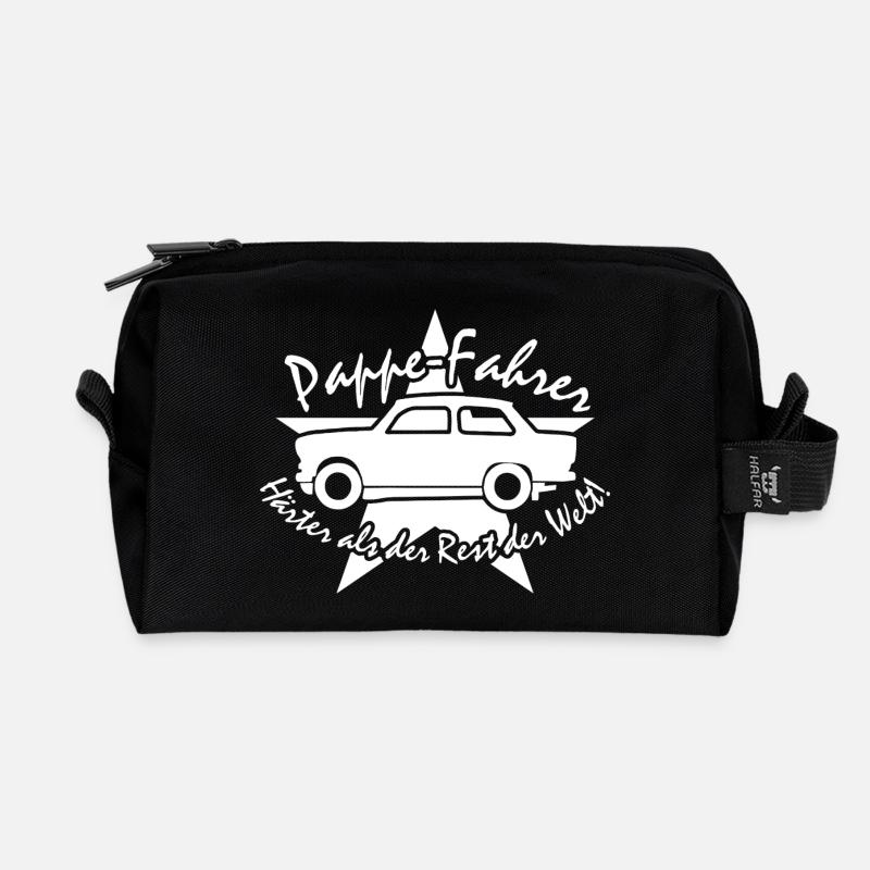 Pappe Fahrer Stern Trabi  w - Recycelte Kulturtasche - Schwarz