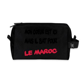 Mon coeur bat pour le Maroc - Trousse de toilette en tissu recyclé - noir - Devant