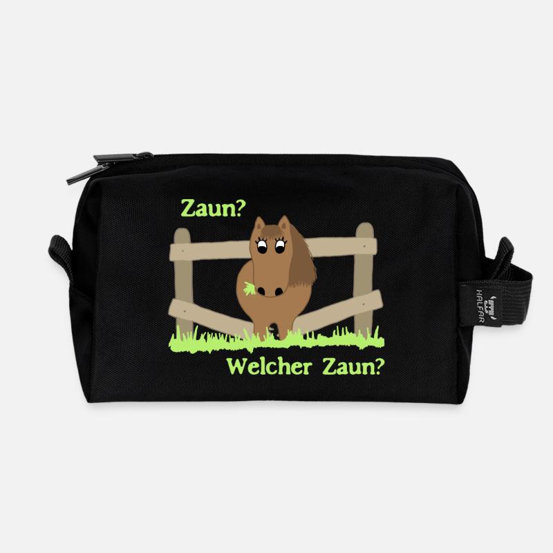 Unschuldiges Pony - Recycelte Kulturtasche - Schwarz