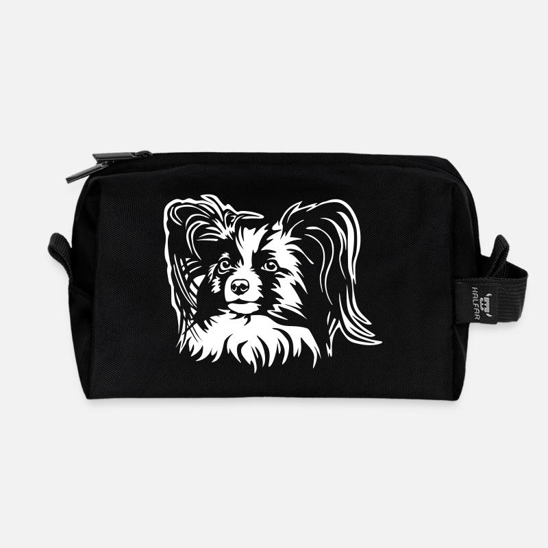Papillon Kopf "Black Edition" - Recycelte Kulturtasche - Schwarz