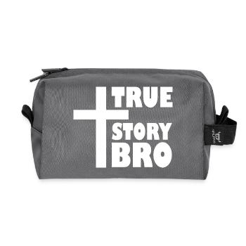 True story bro - Recycled Toiletry Zip Bag - anthracite - Front