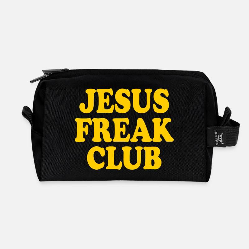 Jesus freak club - Recycelte Kulturtasche - Schwarz