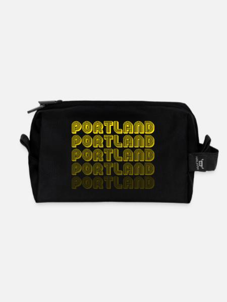 Faute de frappe du gradient rétro de Portland - Trousse de toilette en tissu recyclé - noir