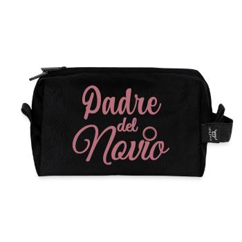 Pater del Novio Bräutigams Vater Hochzeitsgeschenk - Recycelte Kulturtasche - Schwarz - Vorne