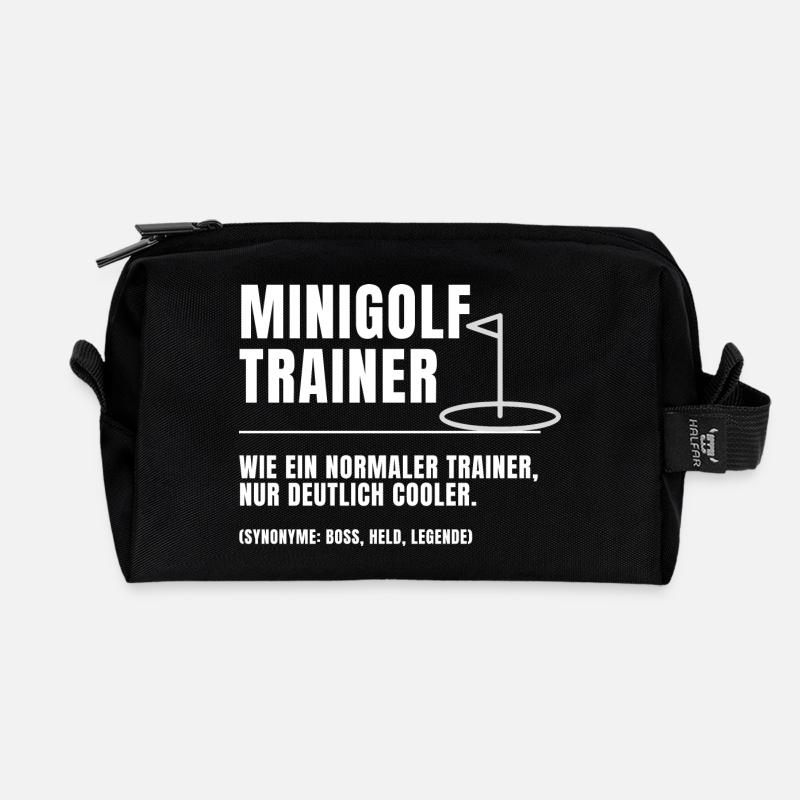 Minigolf Trainer Definition - Recycelte Kulturtasche - Schwarz